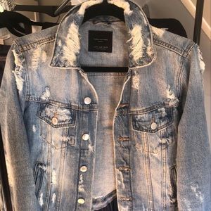 Zara dipped denim jacket